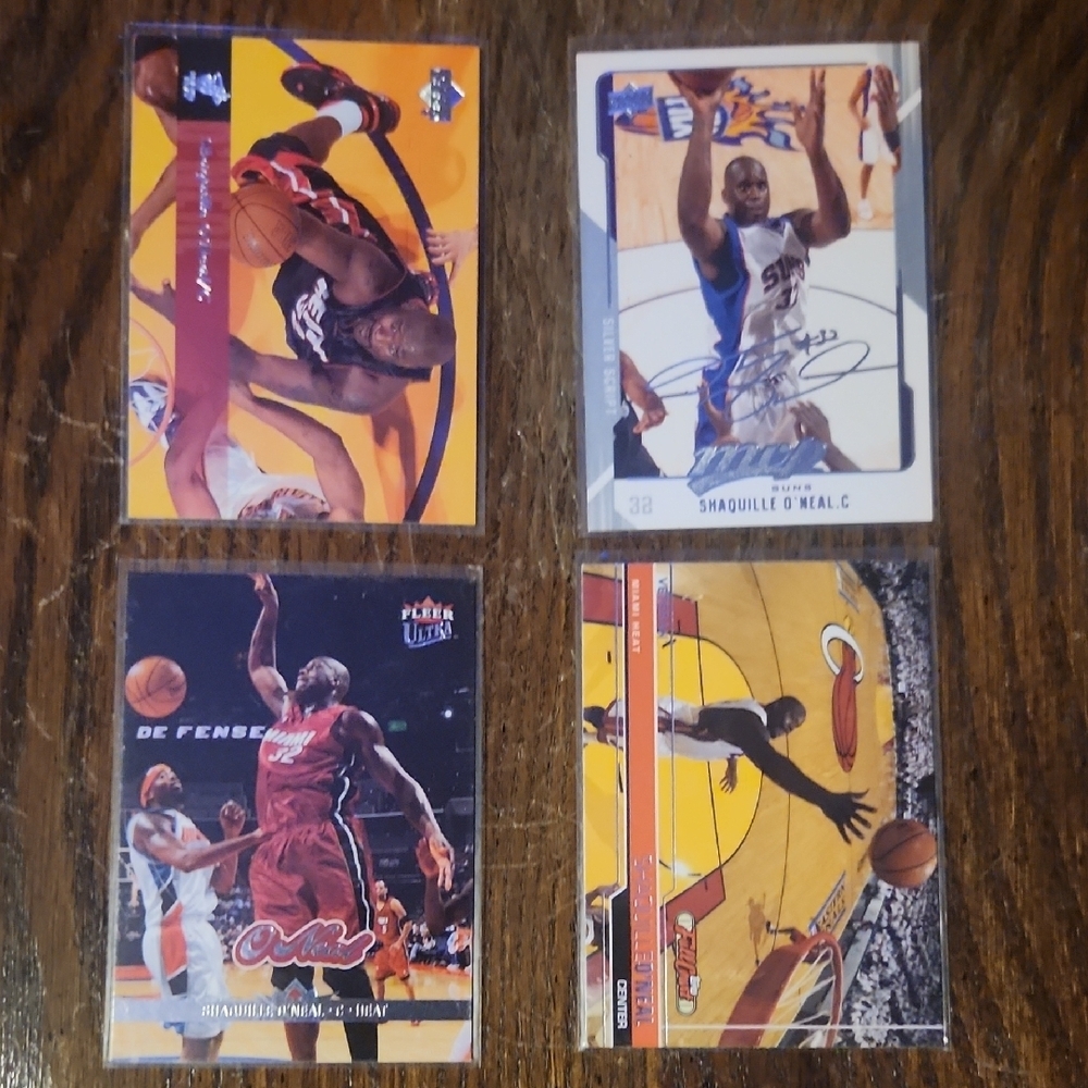 Shaquille O'Neal Set of 4 Topps Fleer Upper Deck Basketball Cards